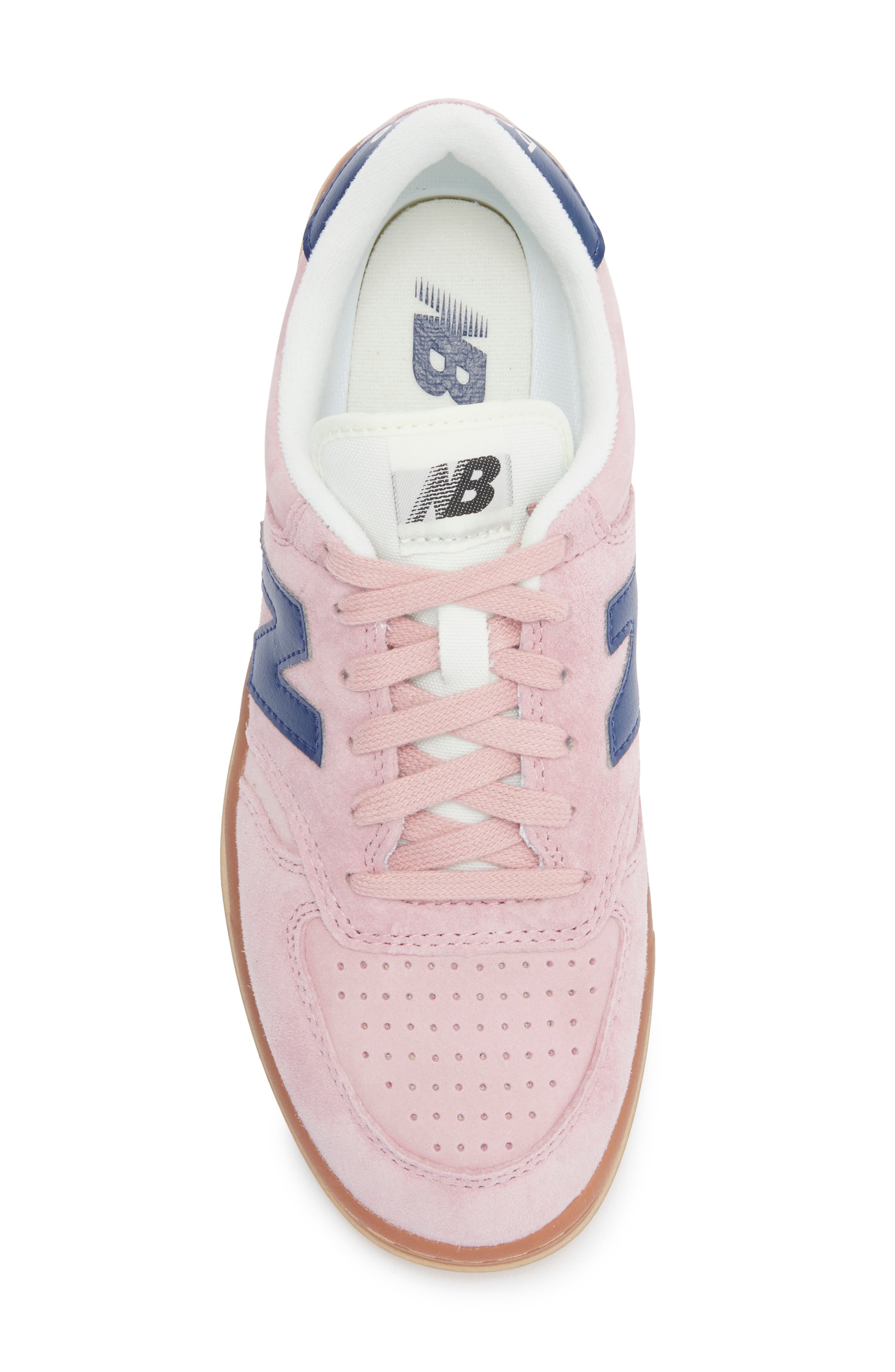New Balance Gender Inclusive T500 Tennis Sneaker, Alternate, color, Pink Taffy/ Blue Oyster