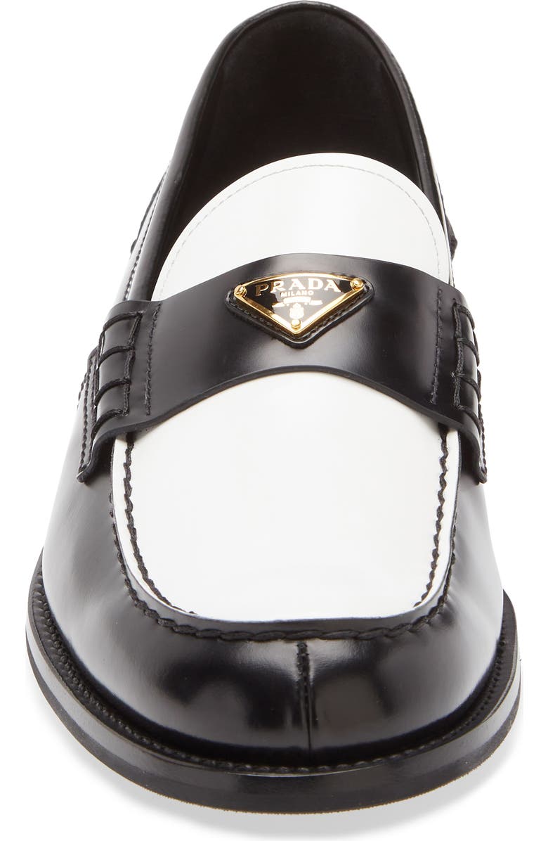 Prada Colorblock Loafer, Alternate, color, Nero/ Bianco