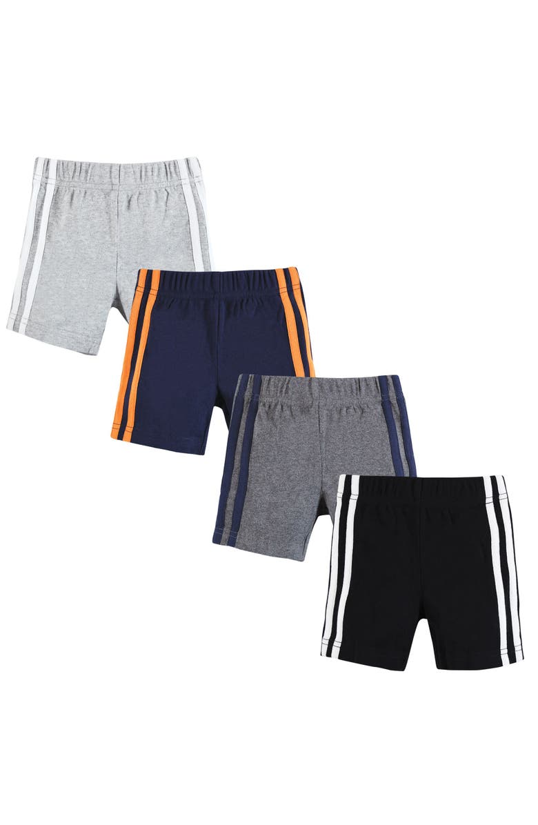 Hudson Baby Shorts-Bottoms 4-Pack, Main, color, Heather Gray Black