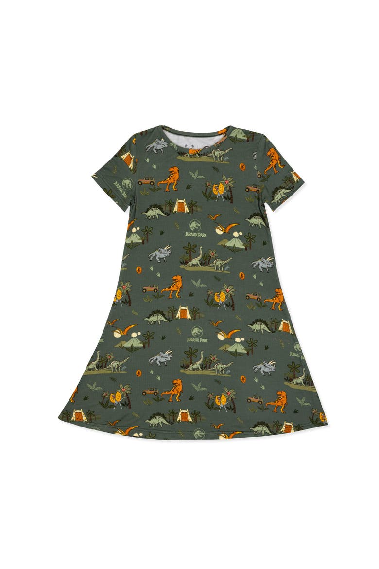 Kids' Jurassic Park Safari Short Sleeve Dress, Main, color, Jurassic Park: Safari
