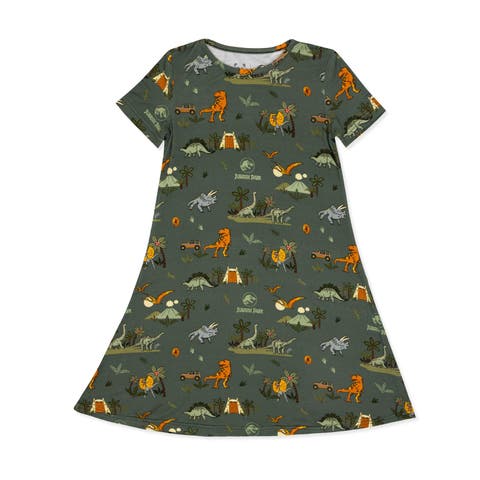 Kids' Jurassic Park Safari Short Sleeve Dress (Toddler, Little Kid & Big Kid)