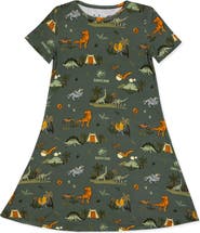 Bellabu Bear Kids' Jurassic Park Safari Short Sleeve Dress