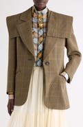 Chloé Prince of Wales Check Wool Crêpe Blazer