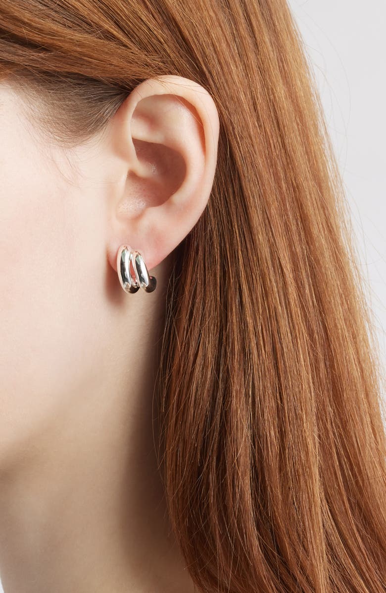 JENNY BIRD Mini Florence Double Hoop Earrings, Alternate, color, High Polish Silver