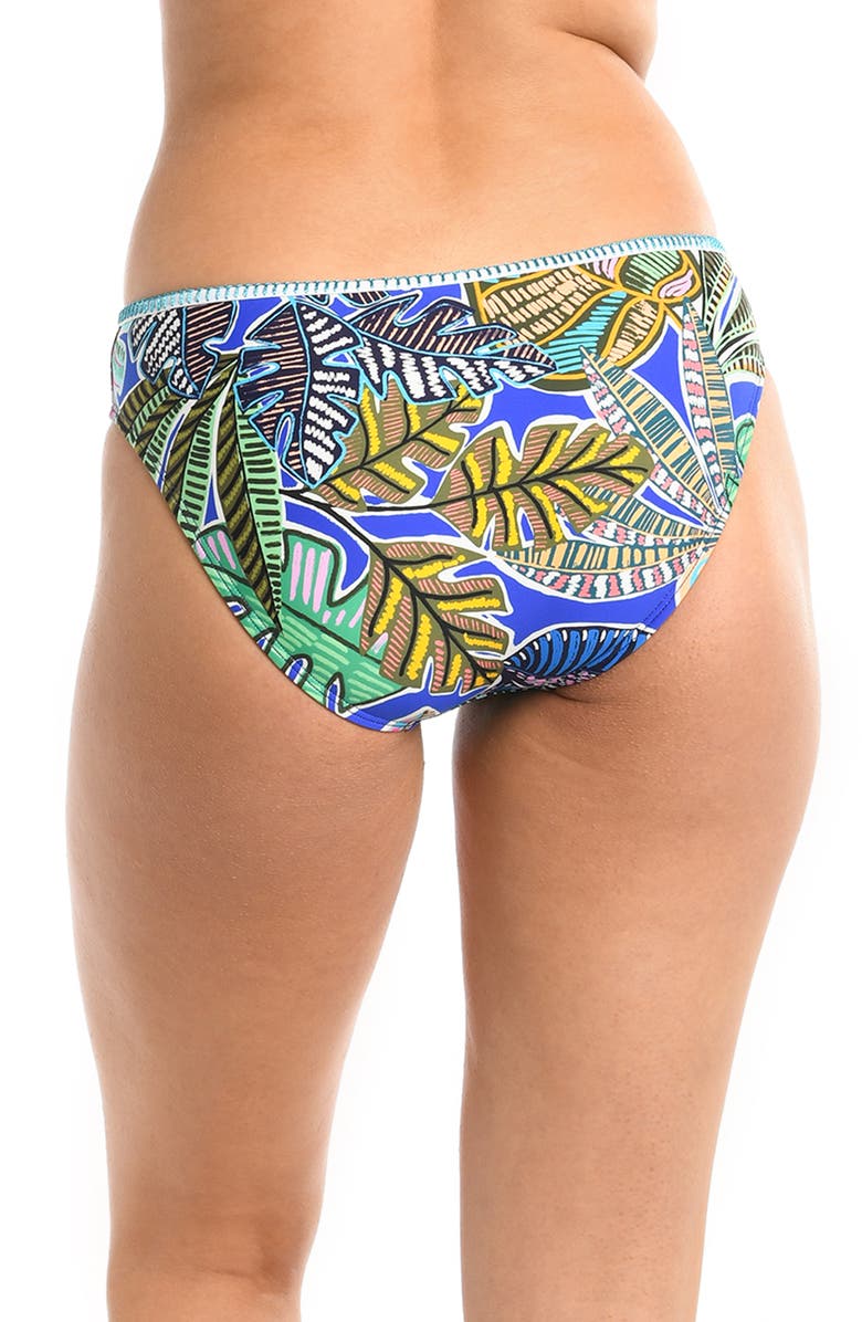 La Blanca Suncatcher Shirred Hipster Bikini Bottoms, Alternate, color, Blue Multi
