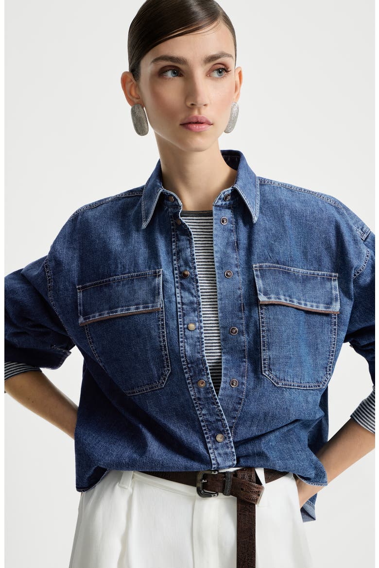 Lightweight denim shirt, Alternate, color, Denim