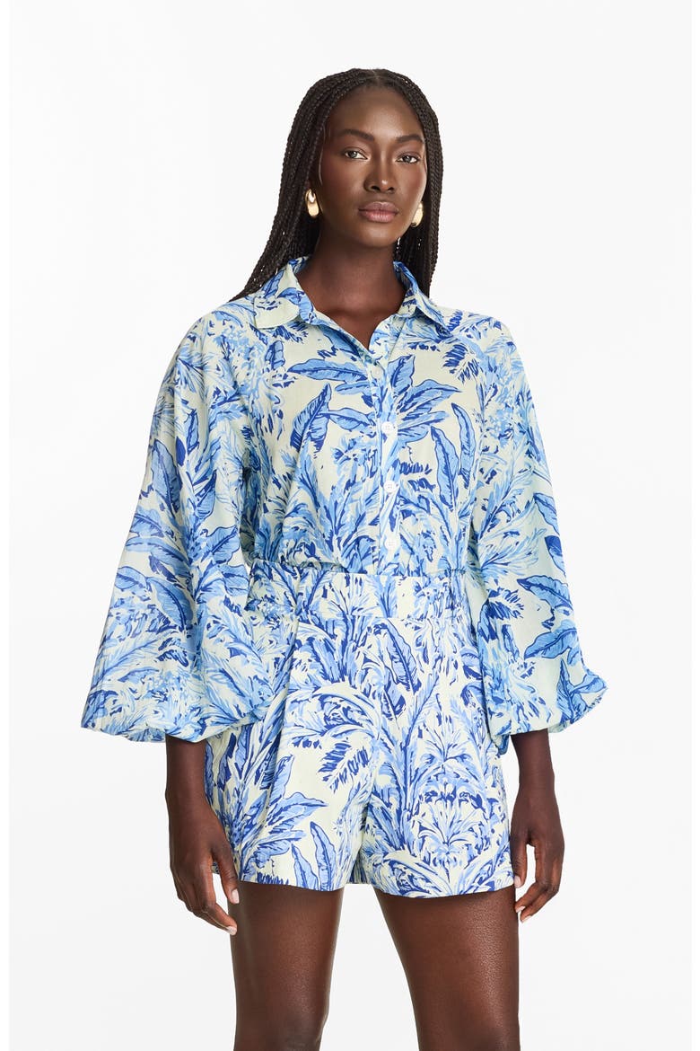 Nora Cotton Voile Blouse Toile Blu, Main, color, Toile Blu