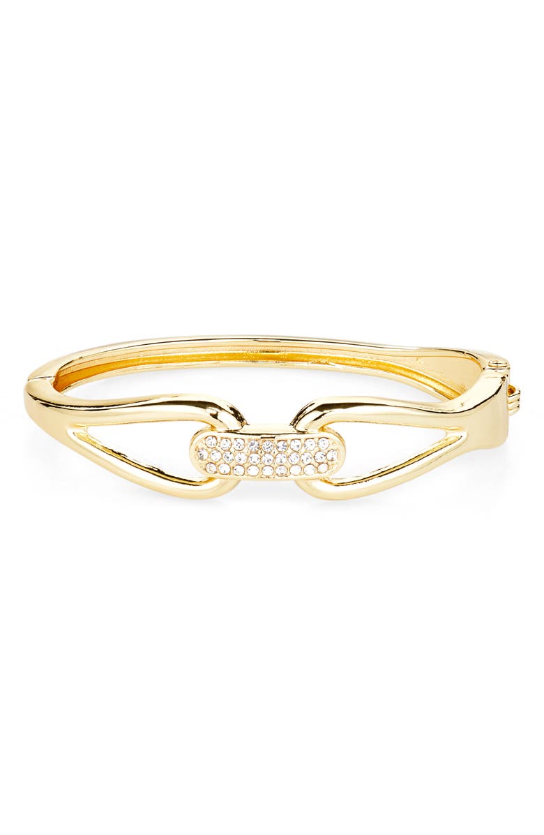 BaubleBar Pavé CZ Link Bangle Bracelet, Main, color, Clear