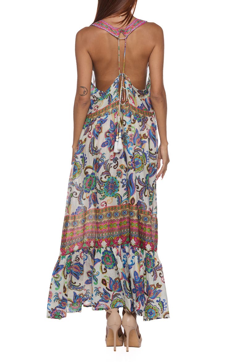 Tiered Maxi Halter Dress, Alternate, color, BLUE