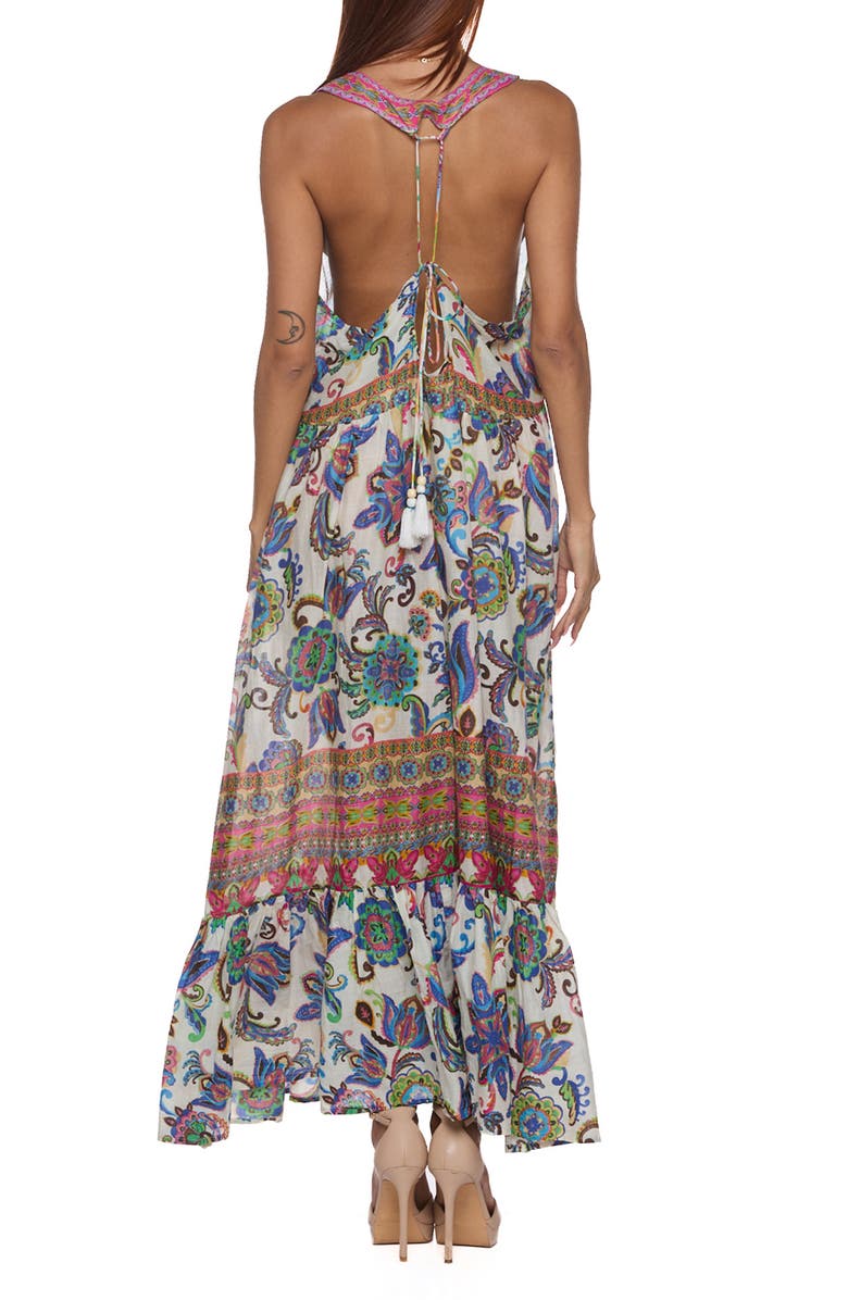 RANEES Tiered Maxi Halter Dress, Alternate, color, Blue