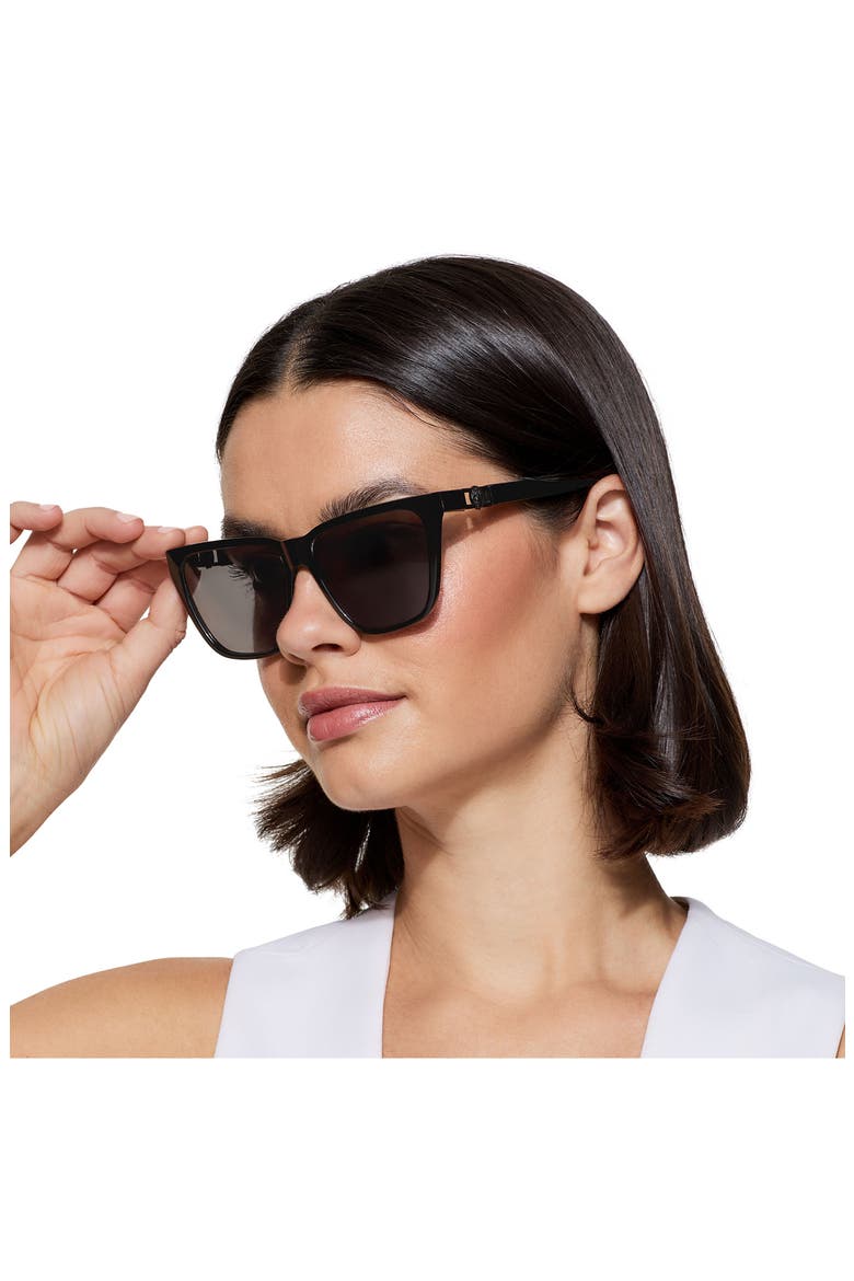 58mm Cat Eye Sunglasses, Alternate, color, BLACK/ SMOKE