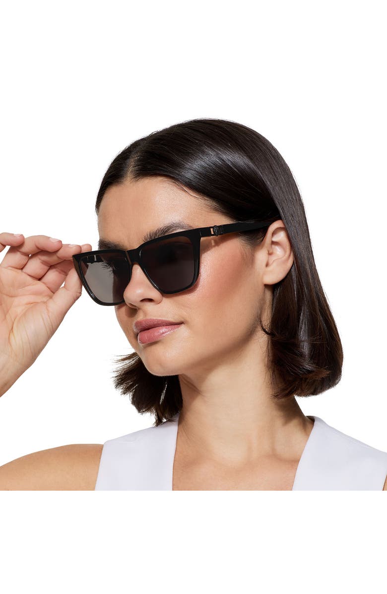 Kurt Geiger London 58mm Cat Eye Sunglasses, Alternate, color, Black/ Smoke