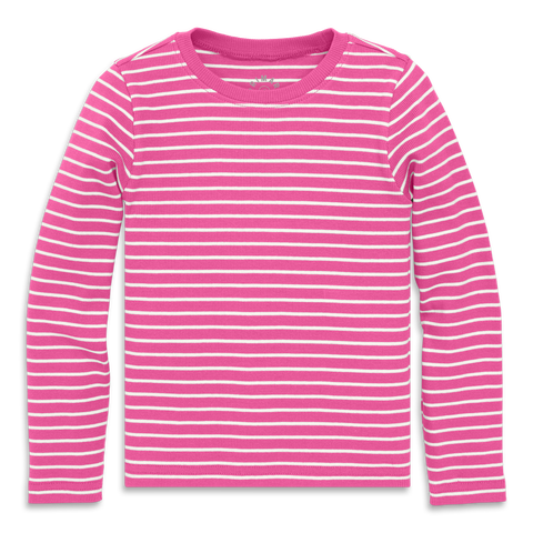 Kids Long Sleeve Rib Tee In Stripe