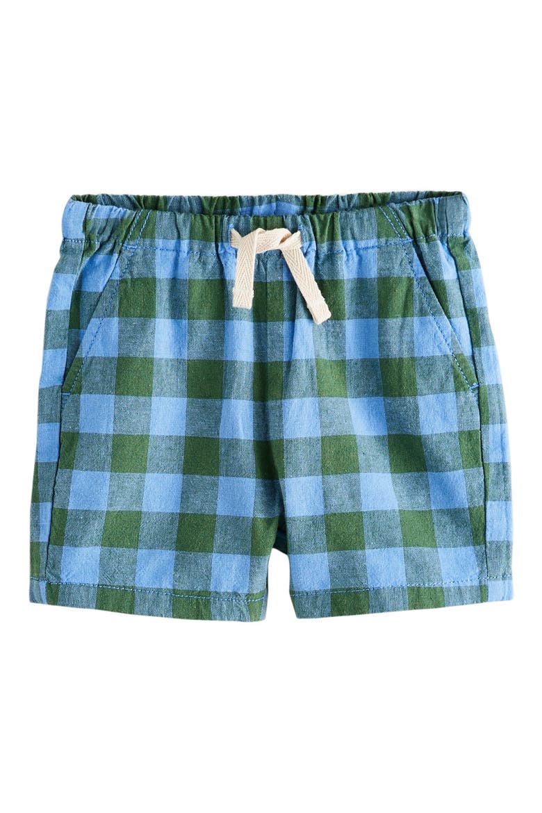 Kids' Gingham Check Linen & Cotton Pull-On Shorts, Main, color, MULTI