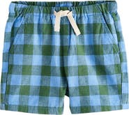 NEXT Kids' Gingham Check Linen & Cotton Pull-On Shorts