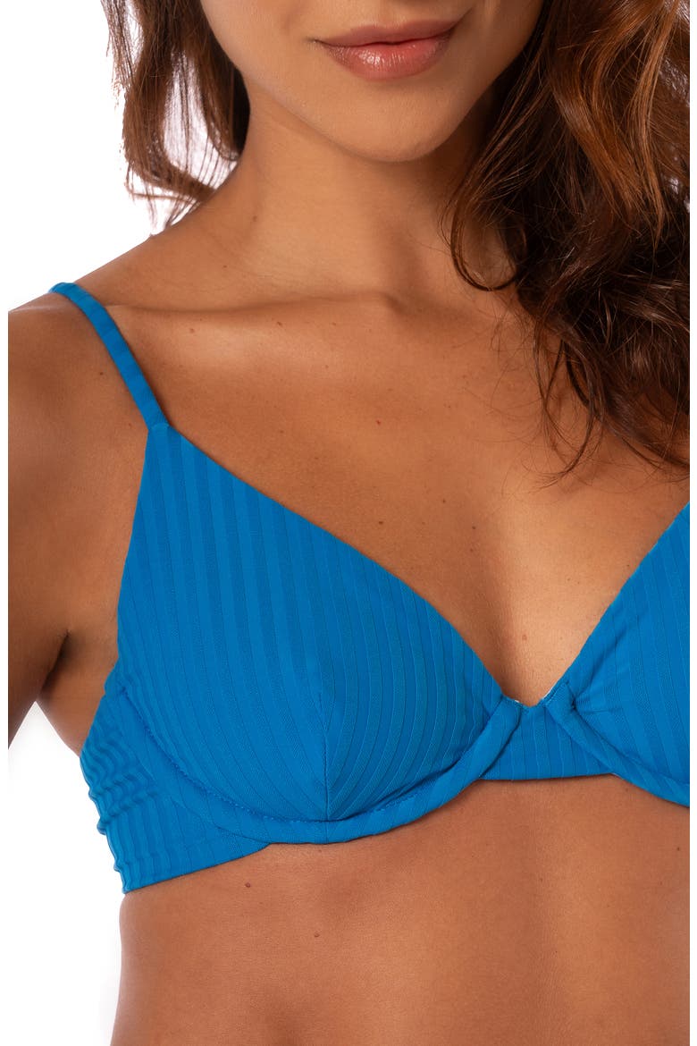Ocean Blue Dainty Reversible Underwire Bikini Top, Alternate, color, BLUE