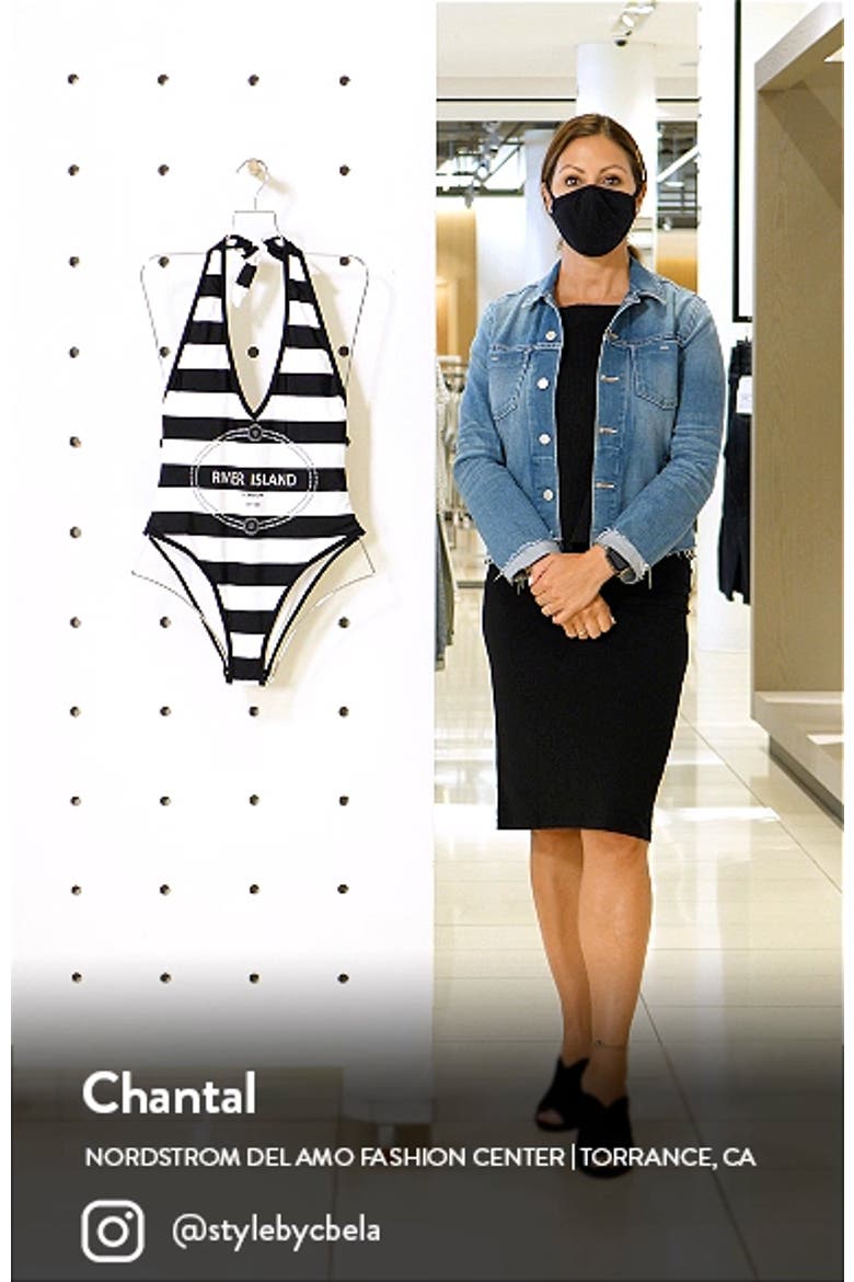 Halter Stripe Logo One-Piece Swimsuit video