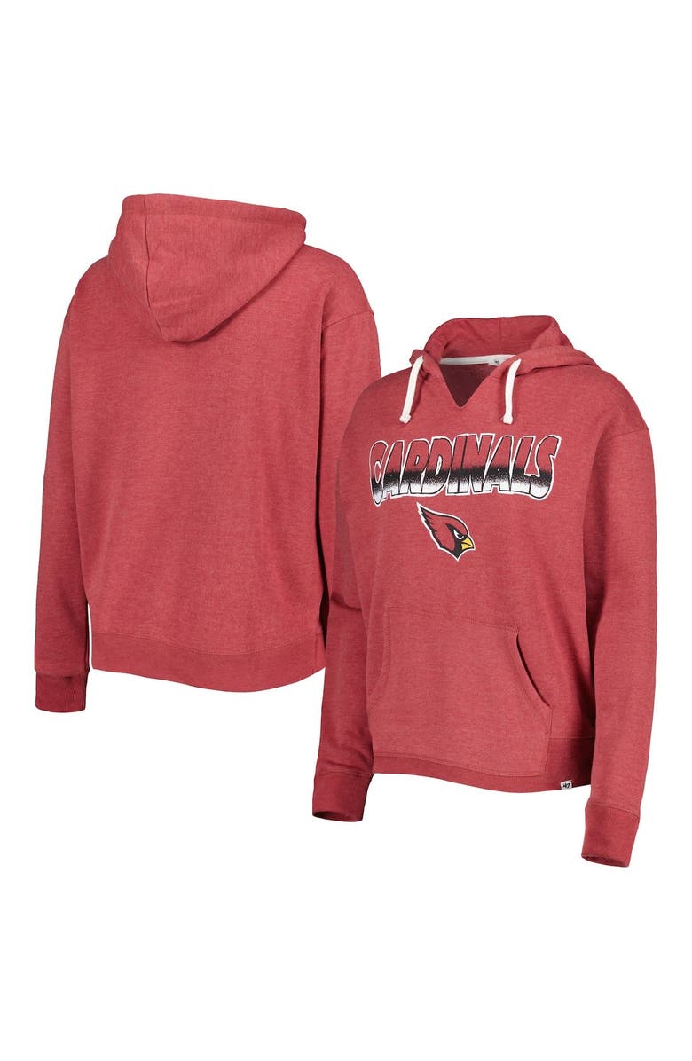 '47 Women's '47 Cardinal Arizona Cardinals Color Rise Kennedy Notch Neck Pullover Hoodie, Main, color, Cardinal