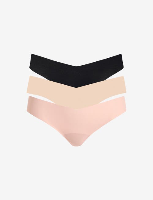 Commando Classic Solid Thong 3-pack In Caramel/mocha/beige