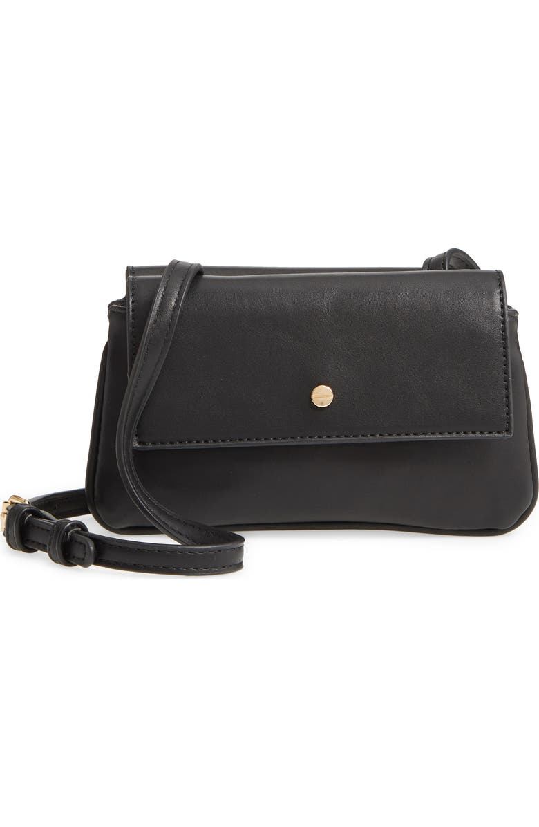 Mali + Lili Double Flap Vegan Leather Crossbody Bag, Main, color,