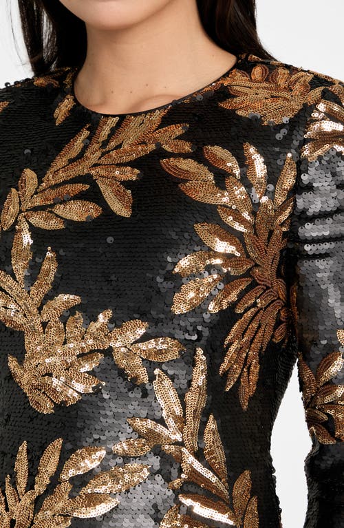 Marciano Daisy Sequin Long Sleeve Minidress In Multi