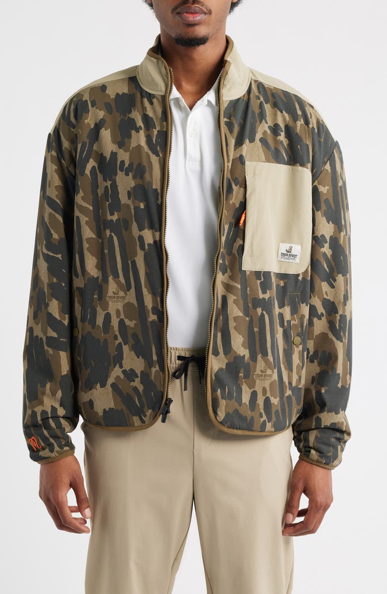 Malbon Golf Tour Divot Camo Jacket, Main, color, Bark Camo