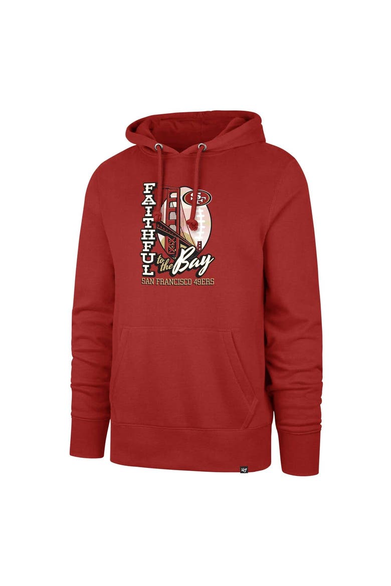 Men's '47 Scarlet San Francisco 49ers Regional Headline Pullover Hoodie, Alternate, color, Scarlet