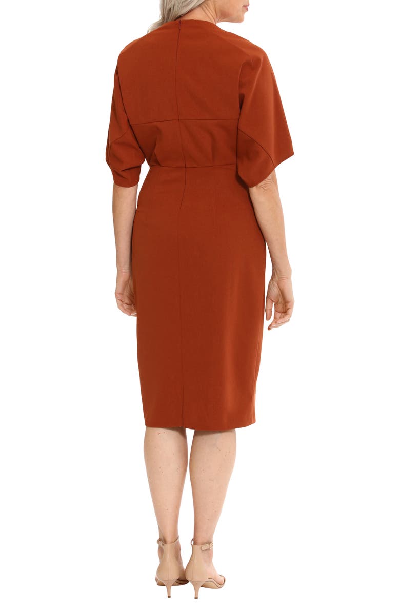 London Times V-Neck Dolman Sleeve Sheath Dress, Alternate, color, Sequoia