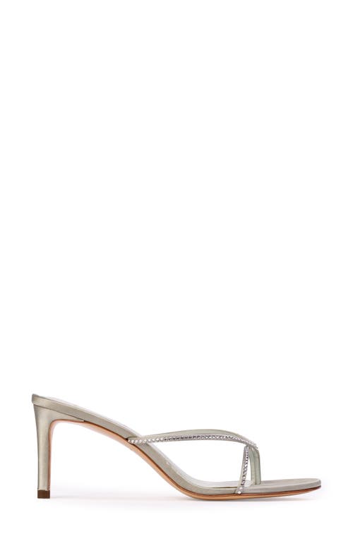Black Suede Studio Jade Slide Sandal In Mint Embellished