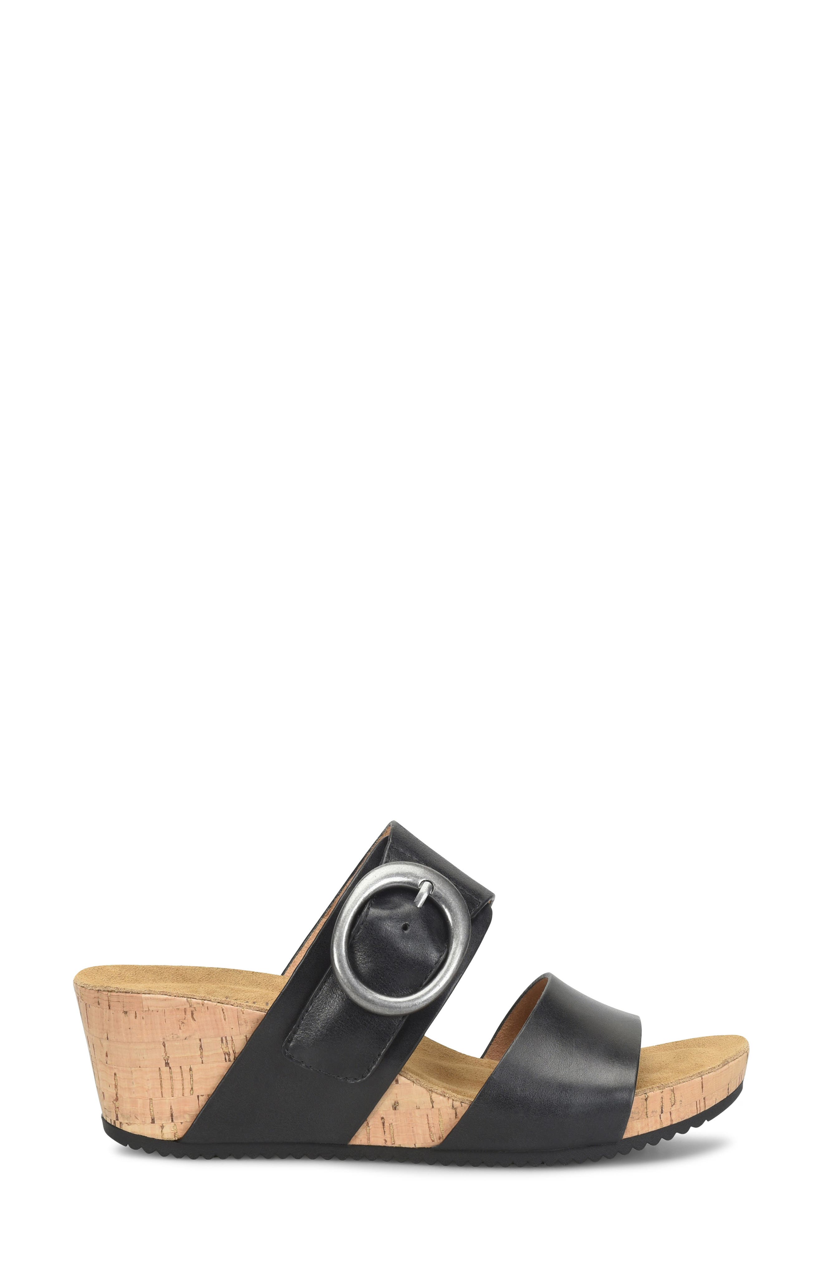 Comfortiva Elizabeth Platform Wedge Slide Sandal, Alternate, color, Black