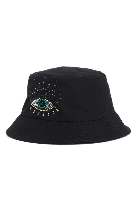 Evil Eye Embellished Bucket Hat