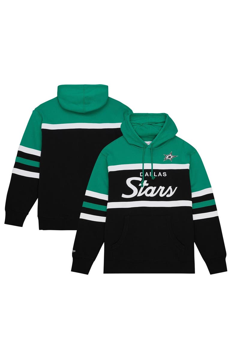 Mitchell & Ness Men's Mitchell & Ness Black/Kelly Green Dallas Stars Head Coach Pullover Hoodie, Main, color, 