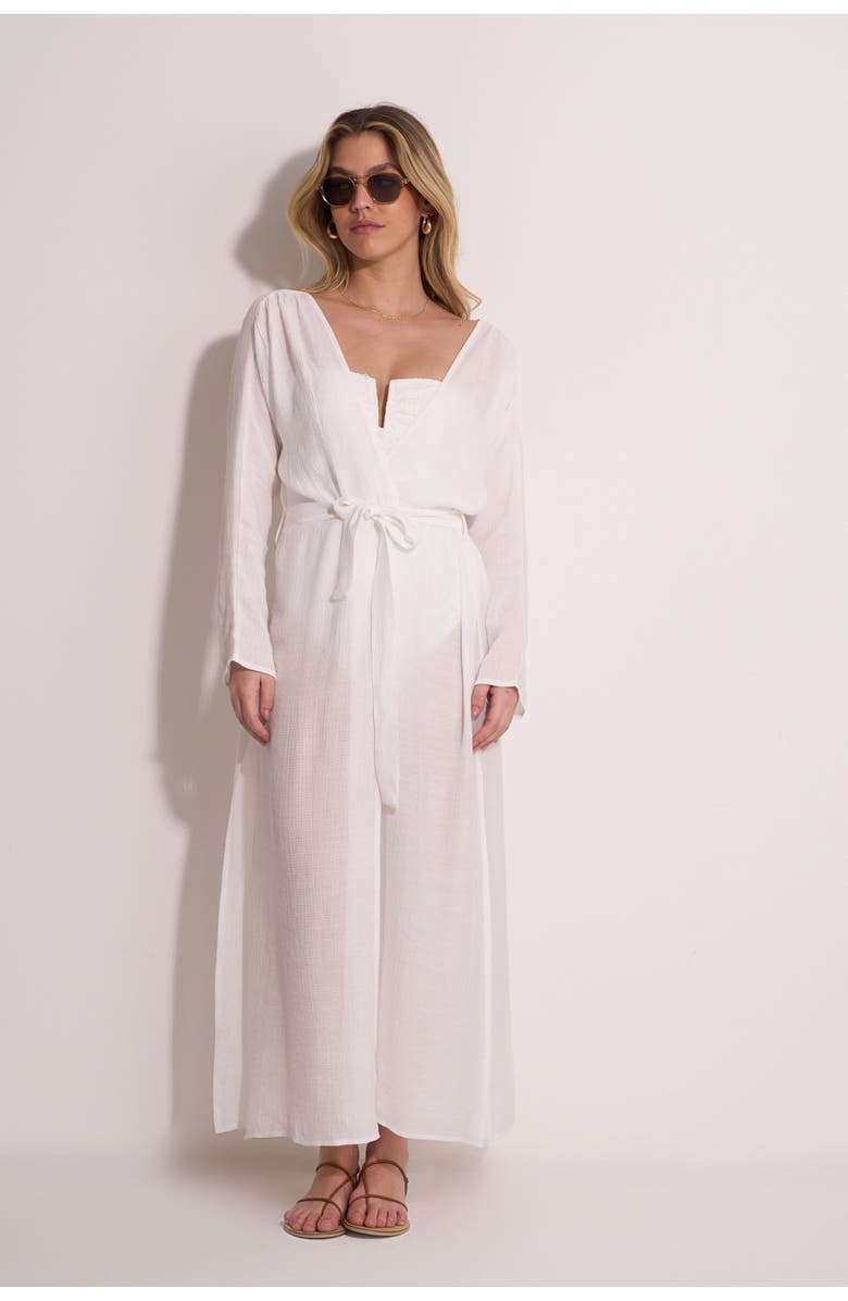 Gottex Beach Life Classic Midi Cover-Up Robe, Main, color, Off-White
