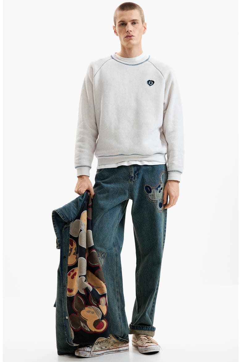 Cotton Sweatshirt, Alternate, color, OFF WHITE