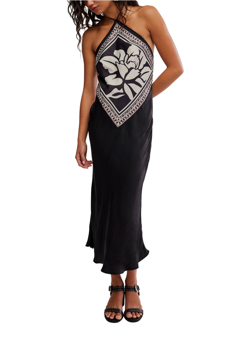 Citrine Midi Dress, Main, color, RAVEN COMBO