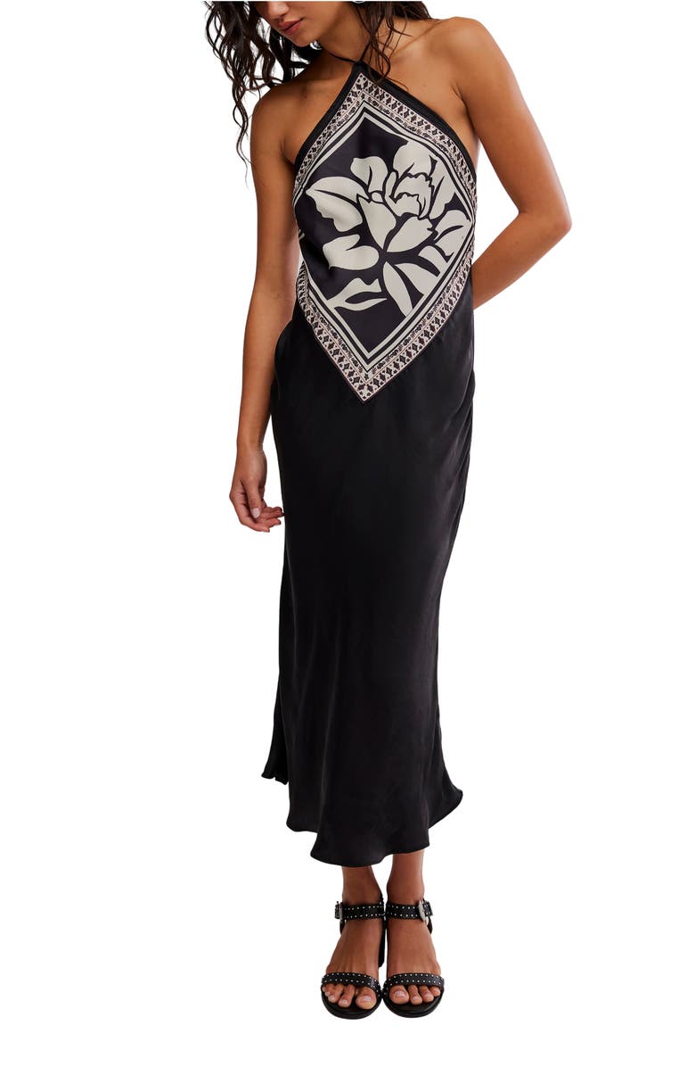 Free People Citrine Midi Dress, Main, color, Raven Combo