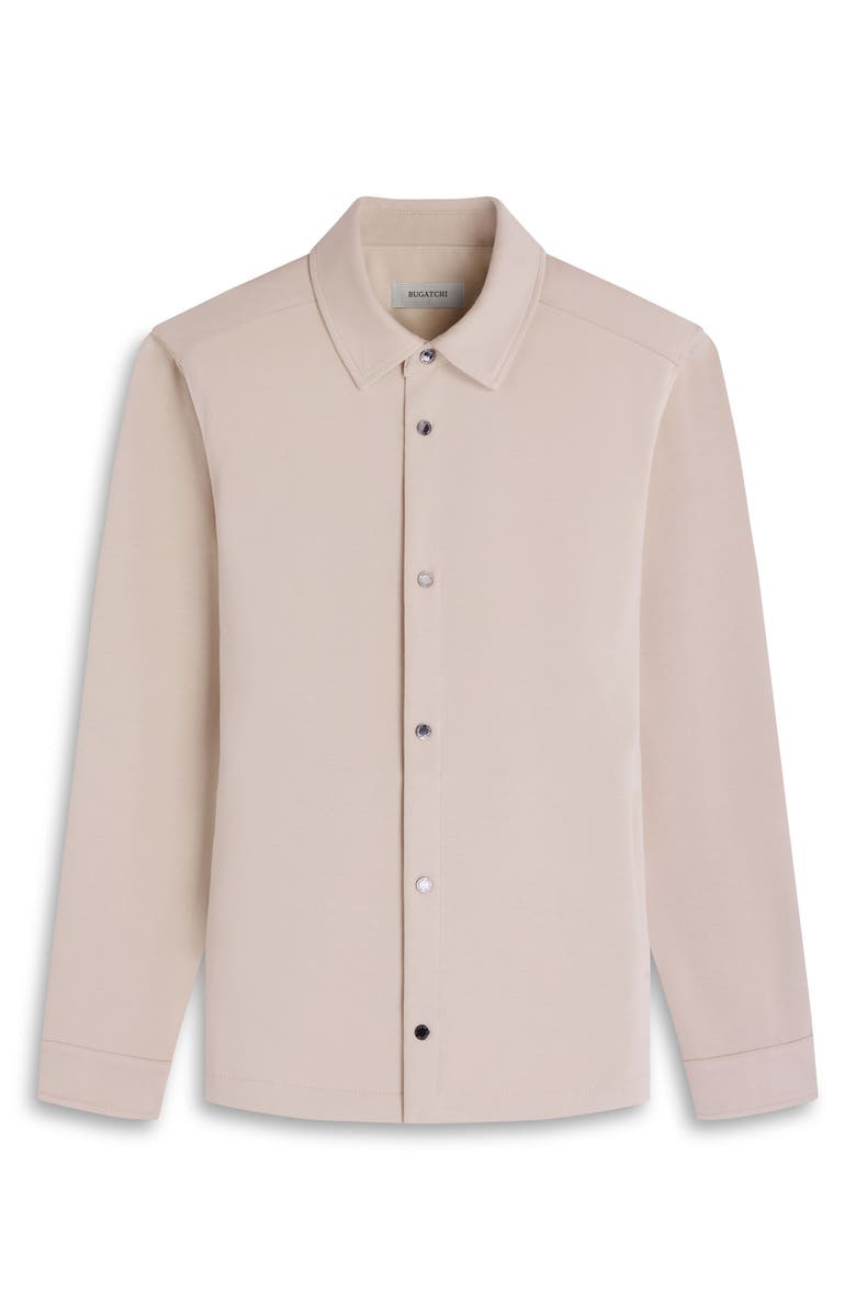 Bugatchi Soft Touch Knit Shirt Jacket, Alternate, color, Almond