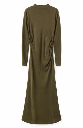 Long Sleeve Mock Neck Knit Dress