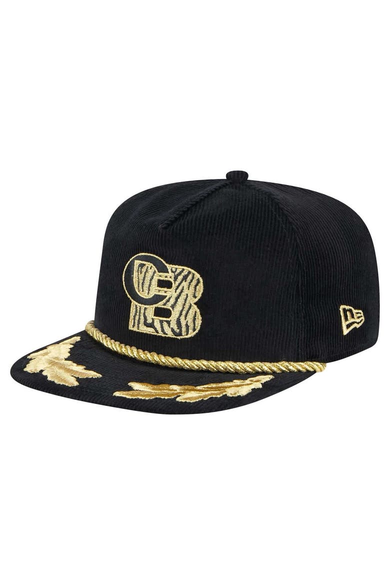 Men's New Era Black Cincinnati Bengals City Originals Corduroy Skipper Golfer Snapback Hat, Alternate, color, Black