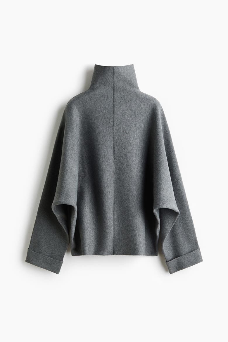 Oversized Mock-Turtleneck Sweater, Alternate, color, Dark gray