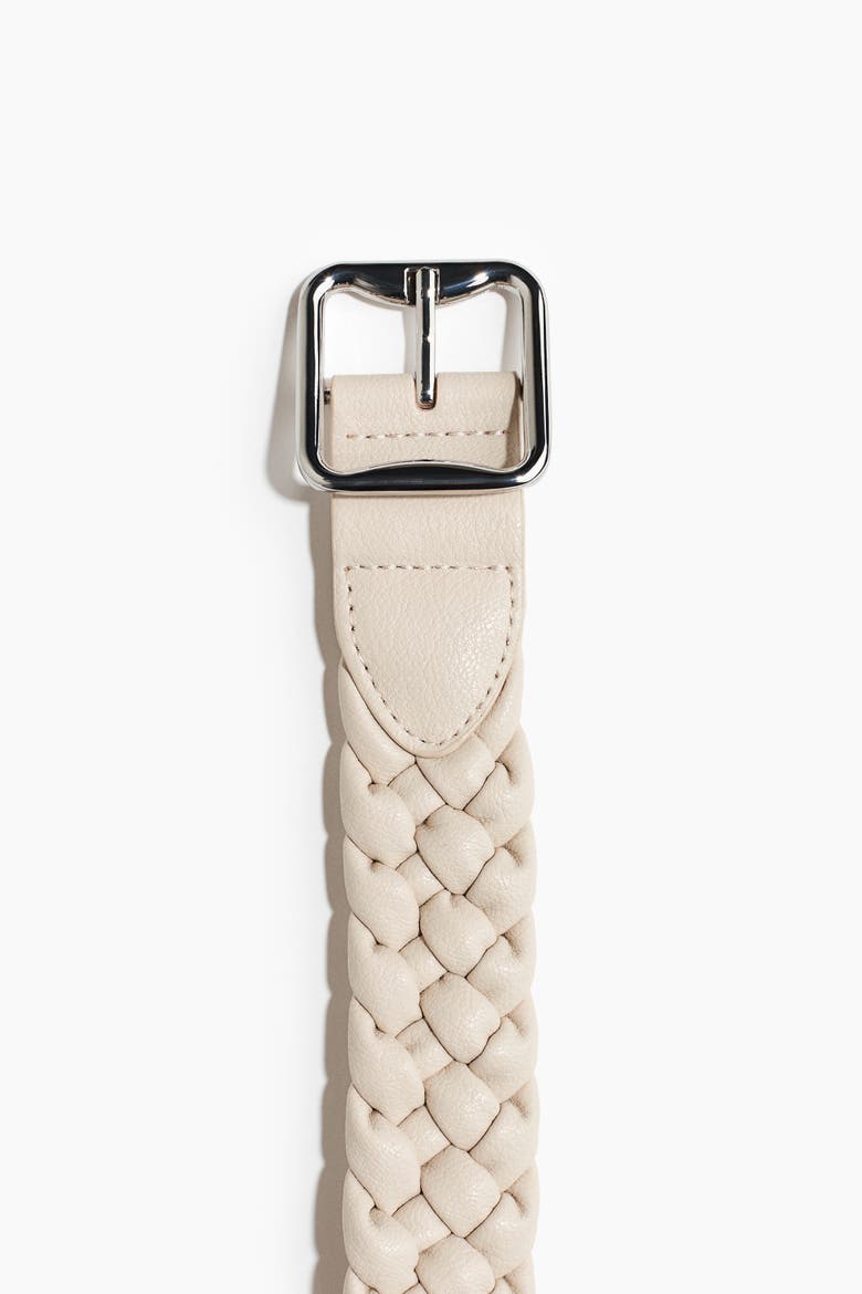 Braided Belt, Alternate, color, Light beige