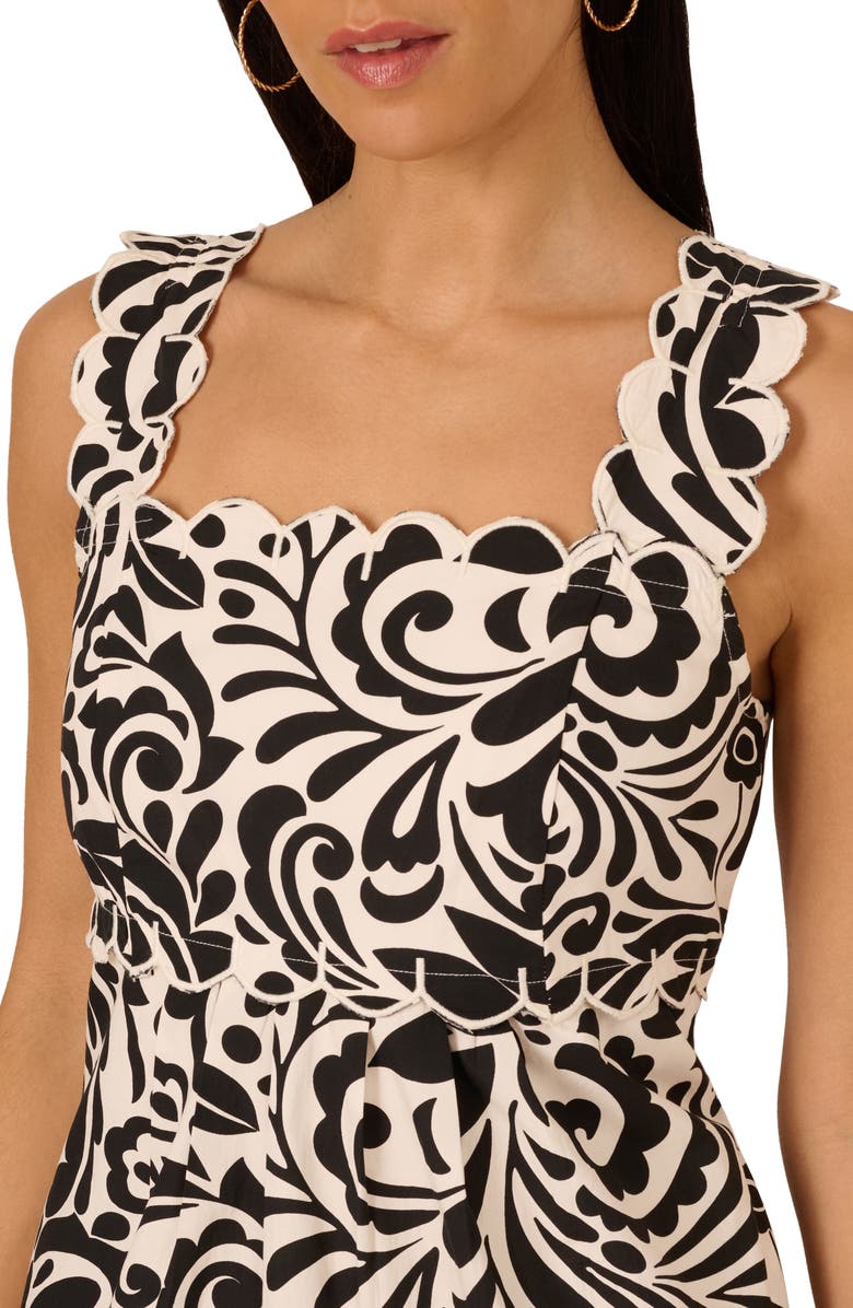 Adrianna Papell Print Cotton A-Line Dress, Alternate, color, 