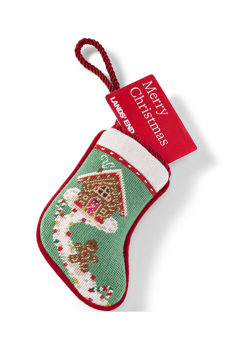 Mini Needlepoint Christmas Stocking, Alternate, color, Gingerbread
