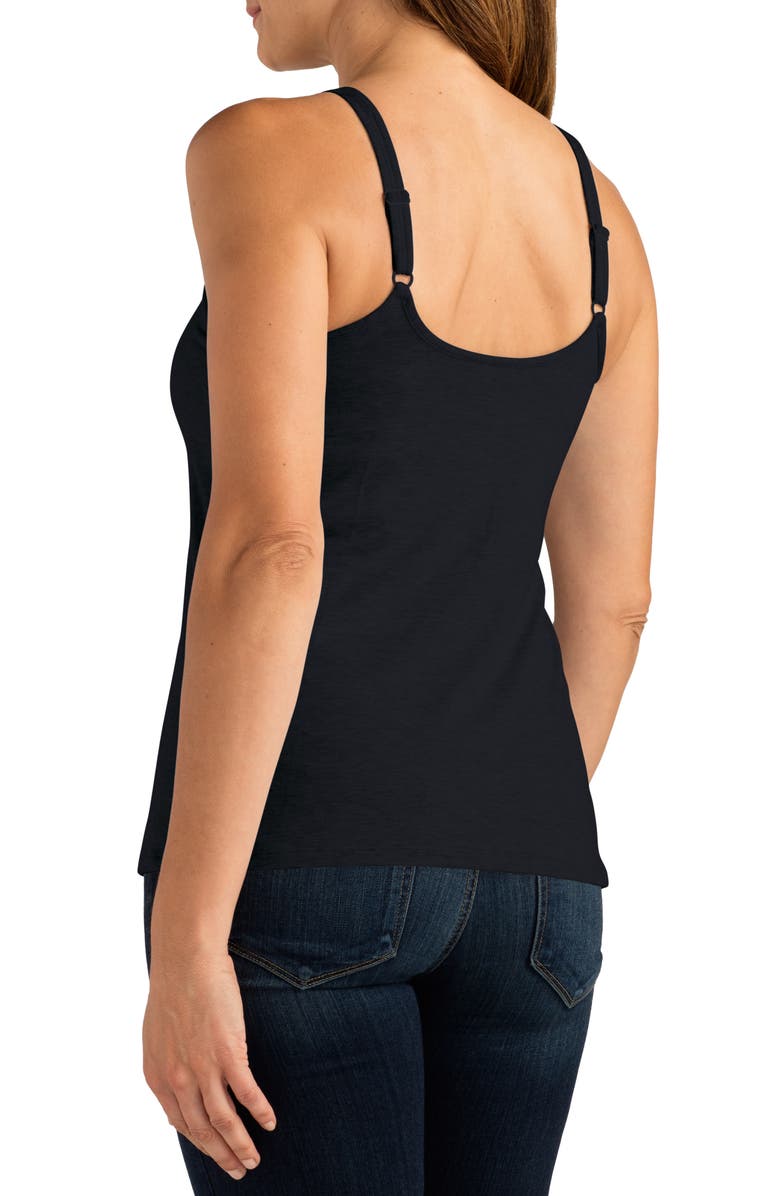 Amoena Valetta Shelf Bra Camisole, Alternate, color, Black