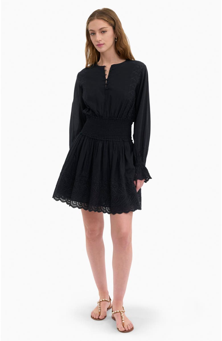 Rebecca Taylor Sabine Mini Dress, Main, color, Jet Black