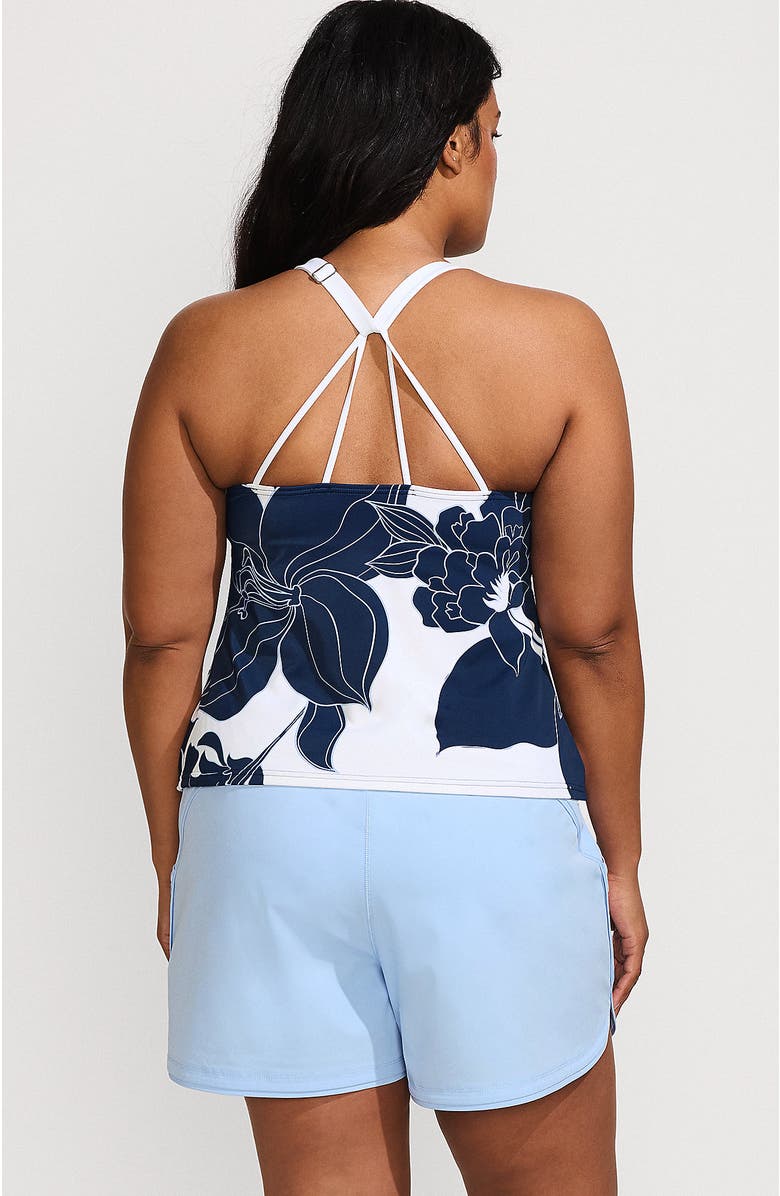 Lands' End Plus Size DD-Cup Tugless High Neck Strappy Back Tankini Swimsuit Top, Alternate, color, 