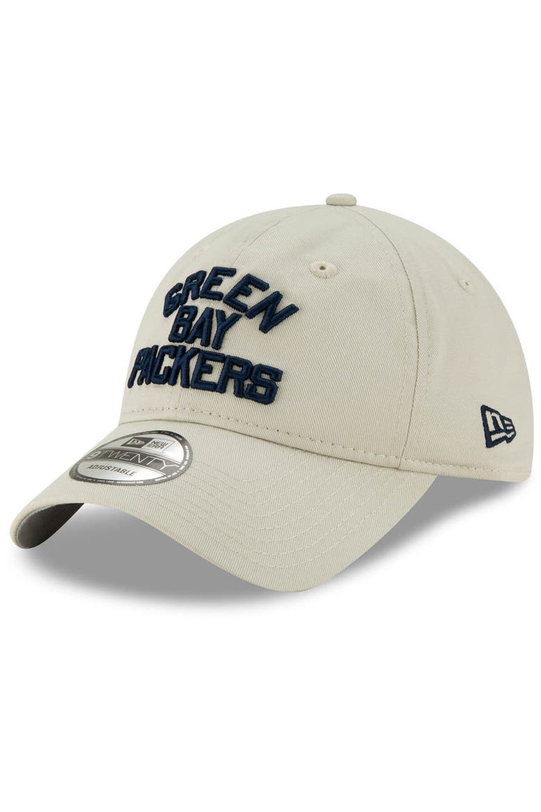 Men's New Era Khaki Green Bay Packers Wordmark Playmaker 9TWENTY Adjustable Hat, Main, color, Khaki
