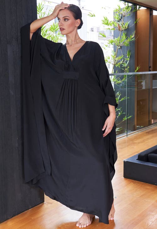 Ocean + Main Ocean+main Olivia Silk Caftan In Animal Print