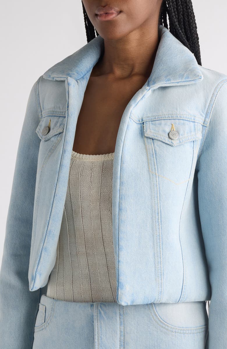 Acne Studios Osky Padded Denim Crop Jacket, Alternate, color, Light Blue