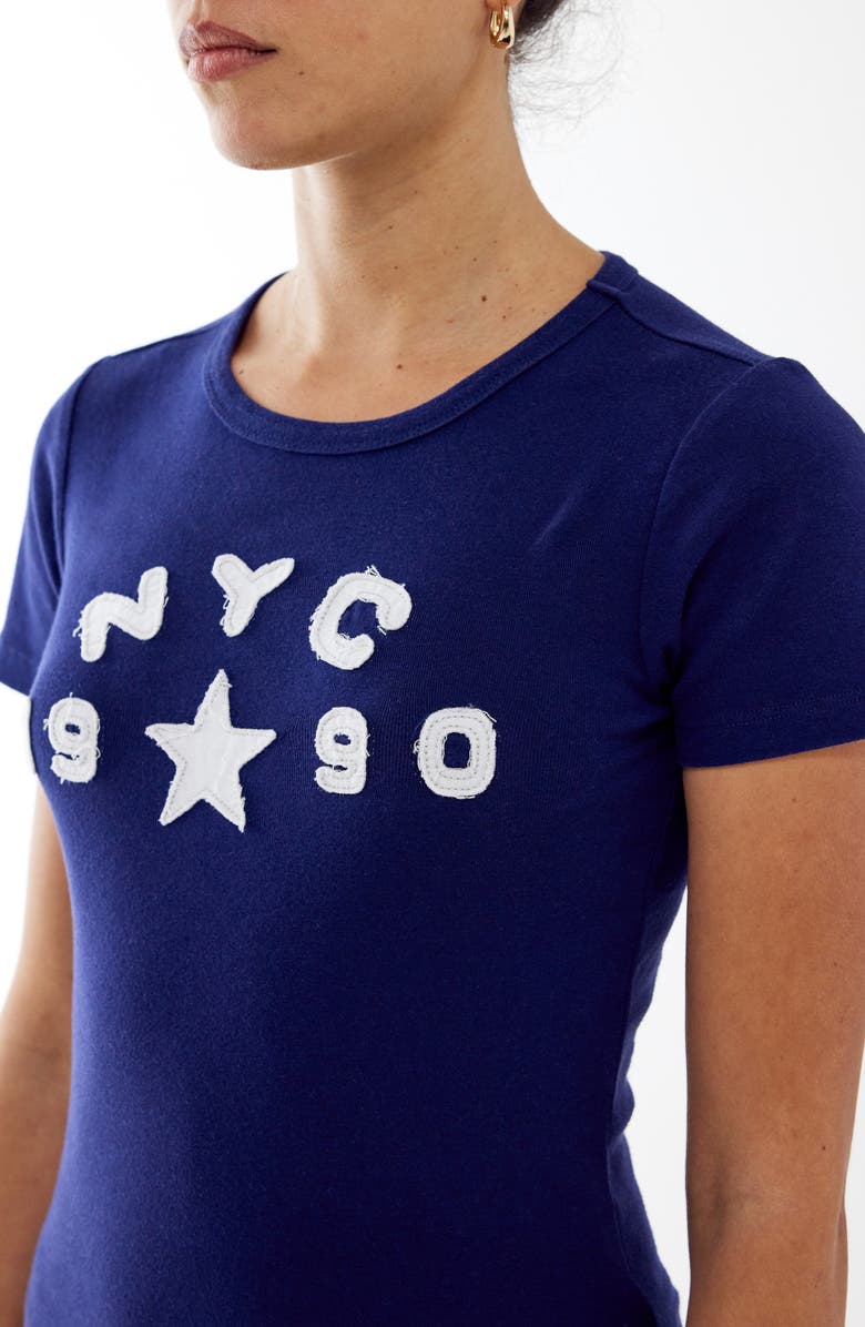 BDG Urban Outfitters NYC 1990 Appliqué Cotton Graphic Baby Tee, Alternate, color,